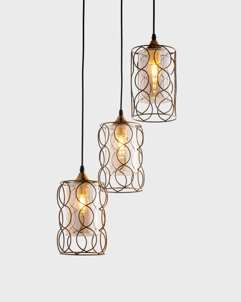 Đèn Thả Hiện Đại Hợp Kim Đen Vòng Tròn Sang Trọng VRG-DY4066-3