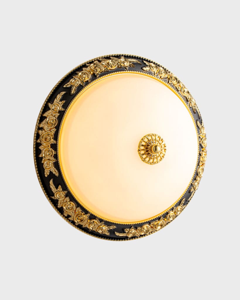 Đèn Ốp Trần Cổ Điển Hợp Kim Tròn Vàng Sang Trọng VRG-EUBT91