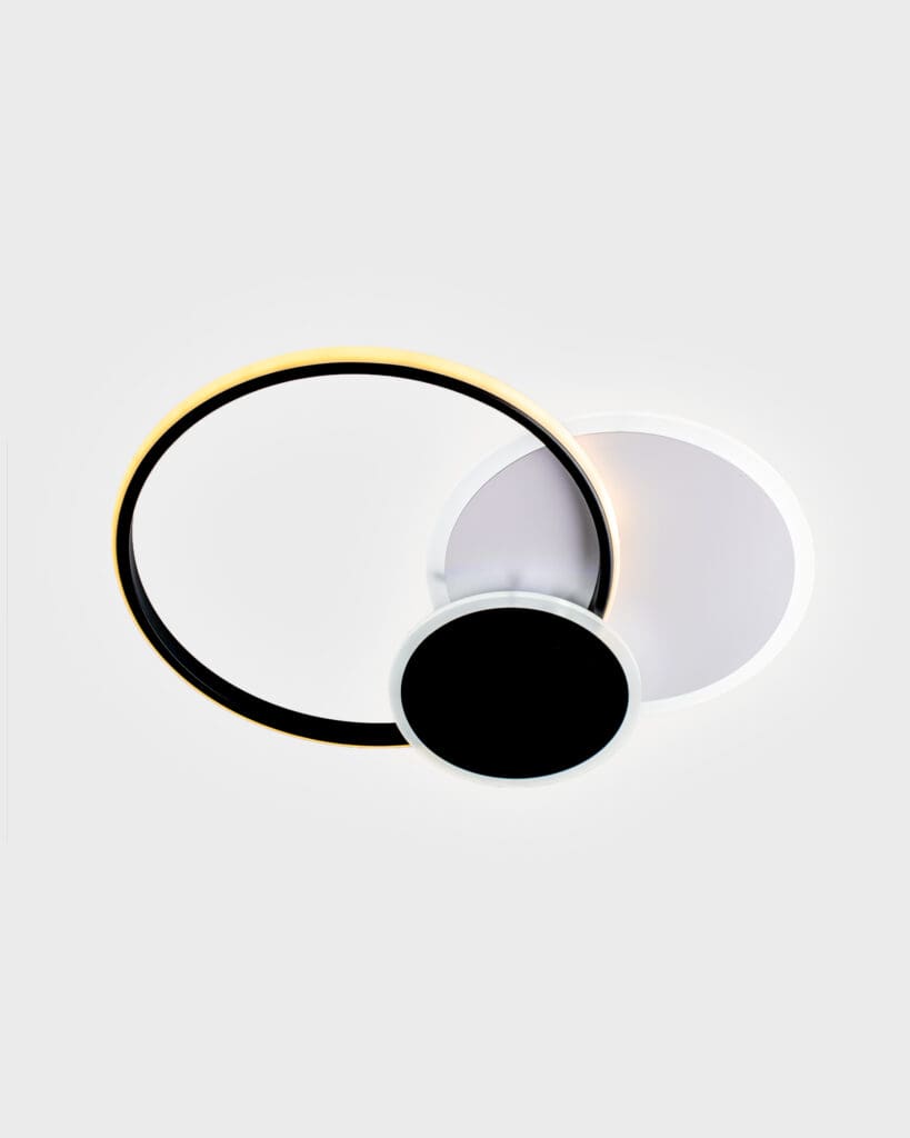 Đèn Ốp Trần Hiện Đại Hợp Kim Vòng Tròn Đen Trắng LED Tối Giản VRG-MO95620