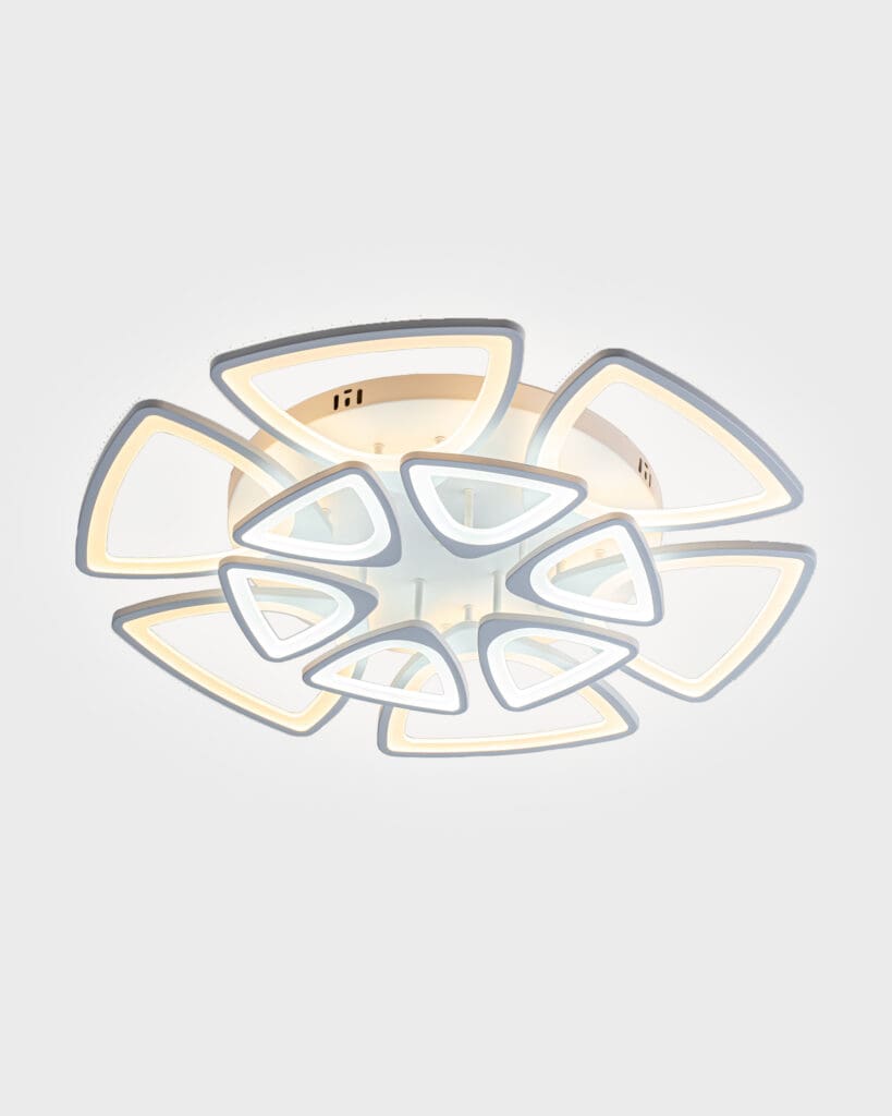 Đèn Ốp Trần Hiện Đại Cánh Hoa Sáng Tạo Hợp Kim Acrylic Xám Trắng VRG-MT7166-12