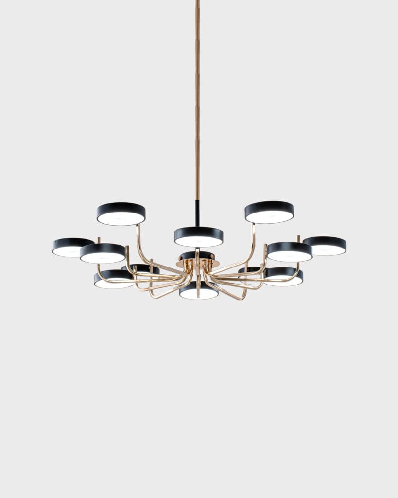 Đèn Chùm Hiện Đại Hợp Kim Hình Tròn Màu Đen Sang Trọng VRG-TH802721-12