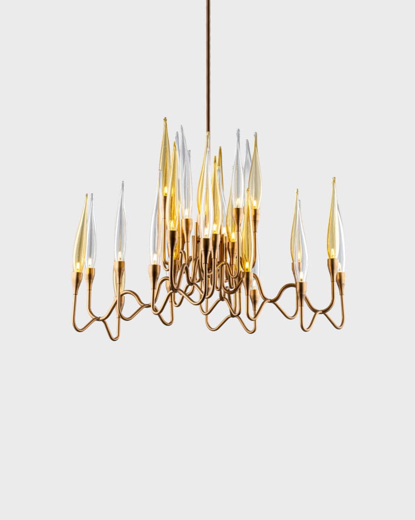 Đèn Chùm Pha Lê Cao Cấp Màu Vàng Sang Trọng VRG-TH85821