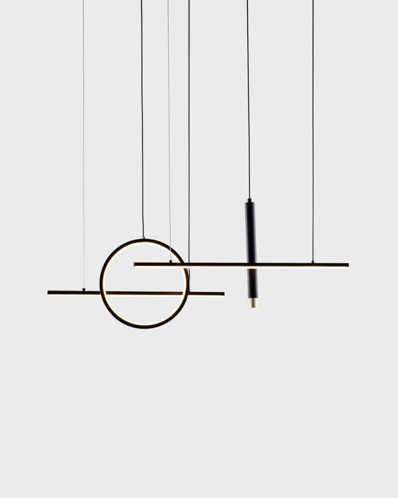 Đèn Thả Hiện Đại Hợp Kim Hình Tròn Màu Đen Vàng Gold VRG-TL3195