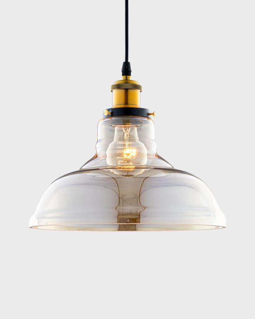 Đèn Thả Thủy Tinh Đẹp Mắt Hình Bầu Tròn Vàng Sang Trọng VRG-TT03E