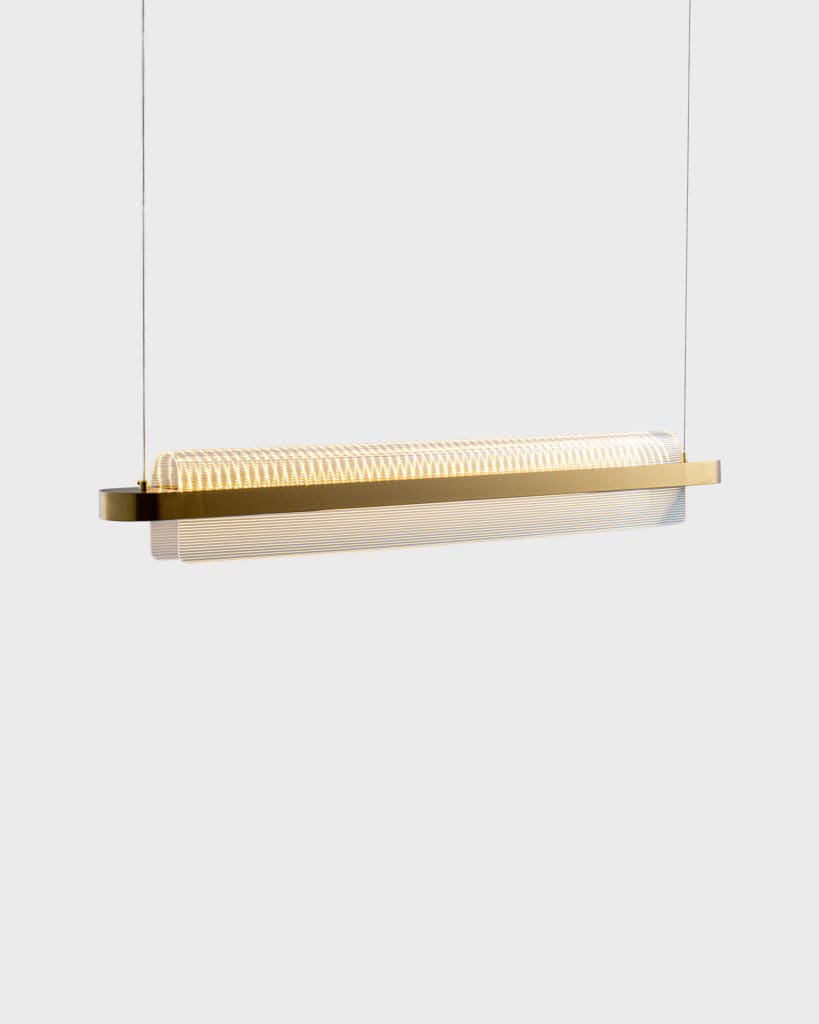 Đèn Thả Hiện Đại Hợp Kim Hình Dài Màu Vàng Chất Lượng Cao VRG-TTK93