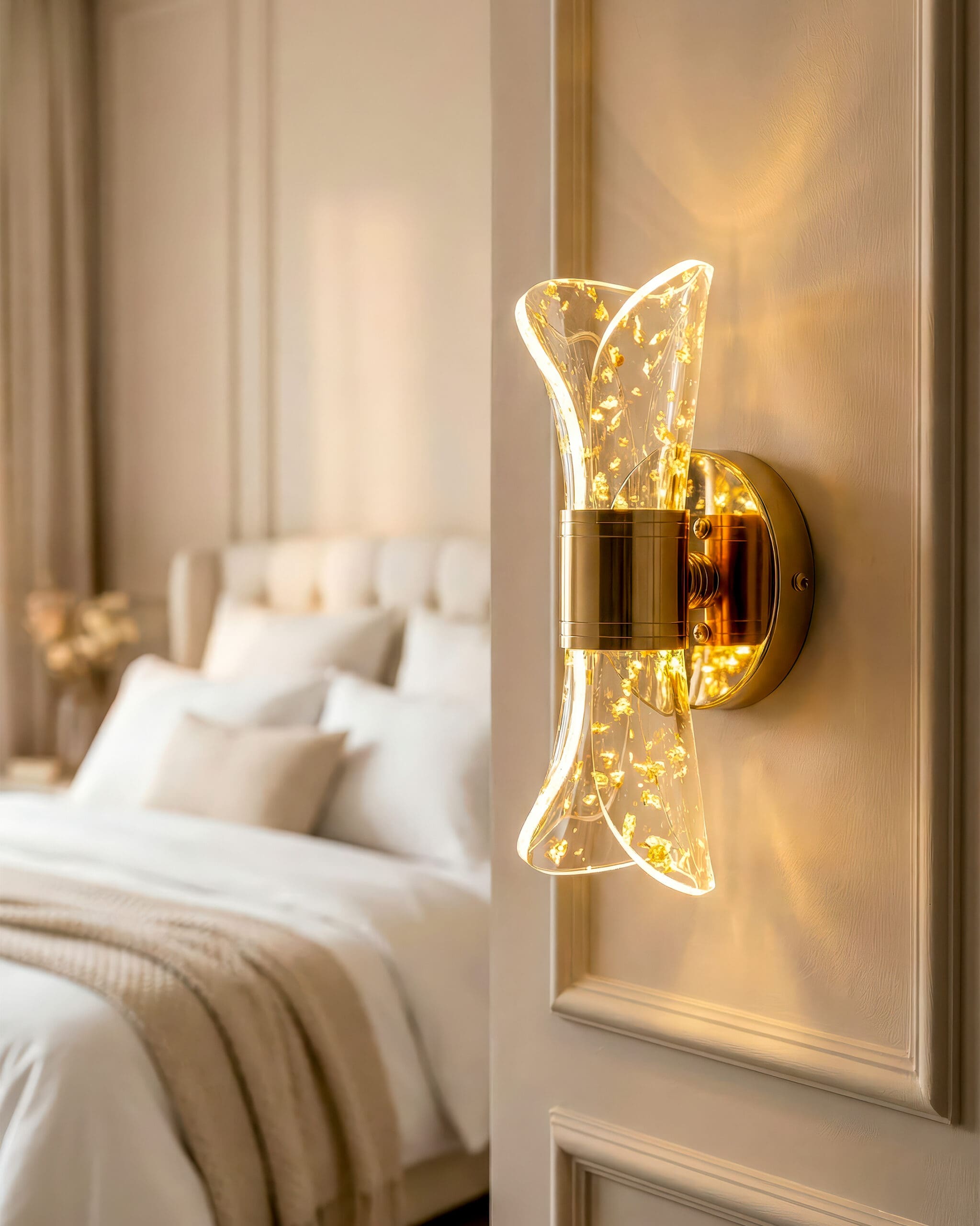 Đèn Tường Pha Lê Đồng Sang Trọng Với Hình Dáng Độc Đáo VRG-V2235