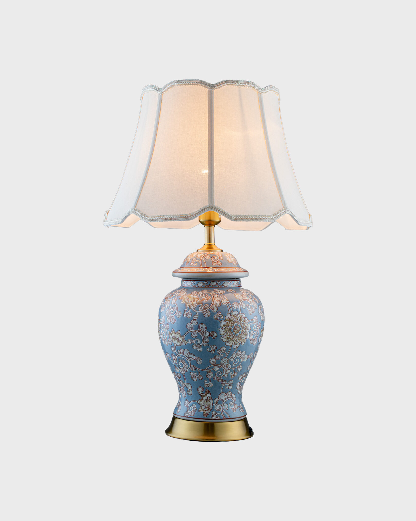 Đèn Bàn Gốm Vintage Sang Trọng Xanh Bích Hình Gốm Đẹp Quyến Rũ VRG-DB85