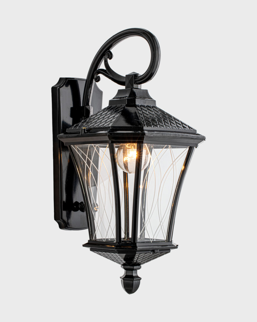 Đèn Tường Cổ Điển Black Hợp Kim Kính Sang Trọng Đam Mê