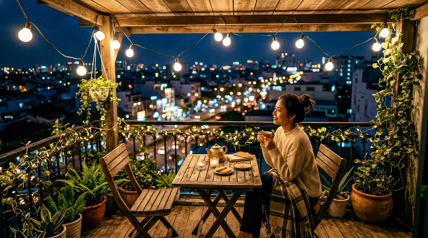 đèn dây led trang trí ban công chống nước chuẩn homestay