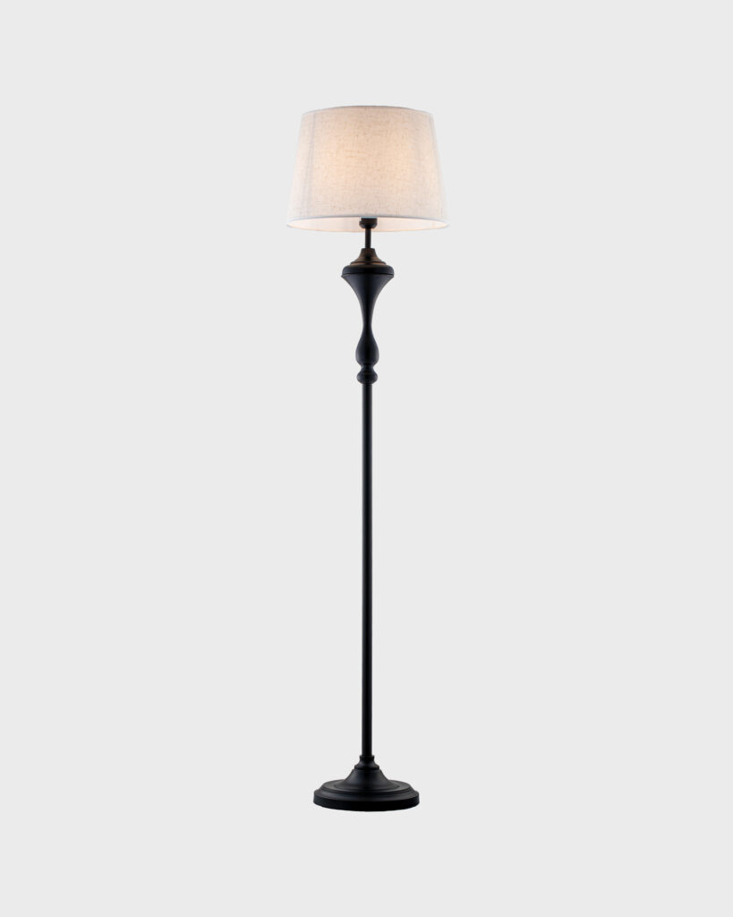 Đèn Cây Hiện Đại Hợp Kim Đen Chao Vải Trắng Sang Trọng VRG-DD376