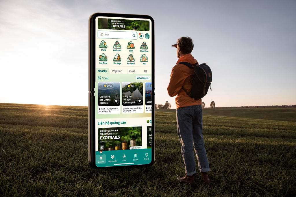 hiking with technology
