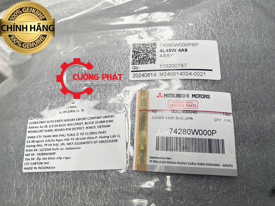 Chi tiết tem mã nắp che động cơ Xpander, Xforce