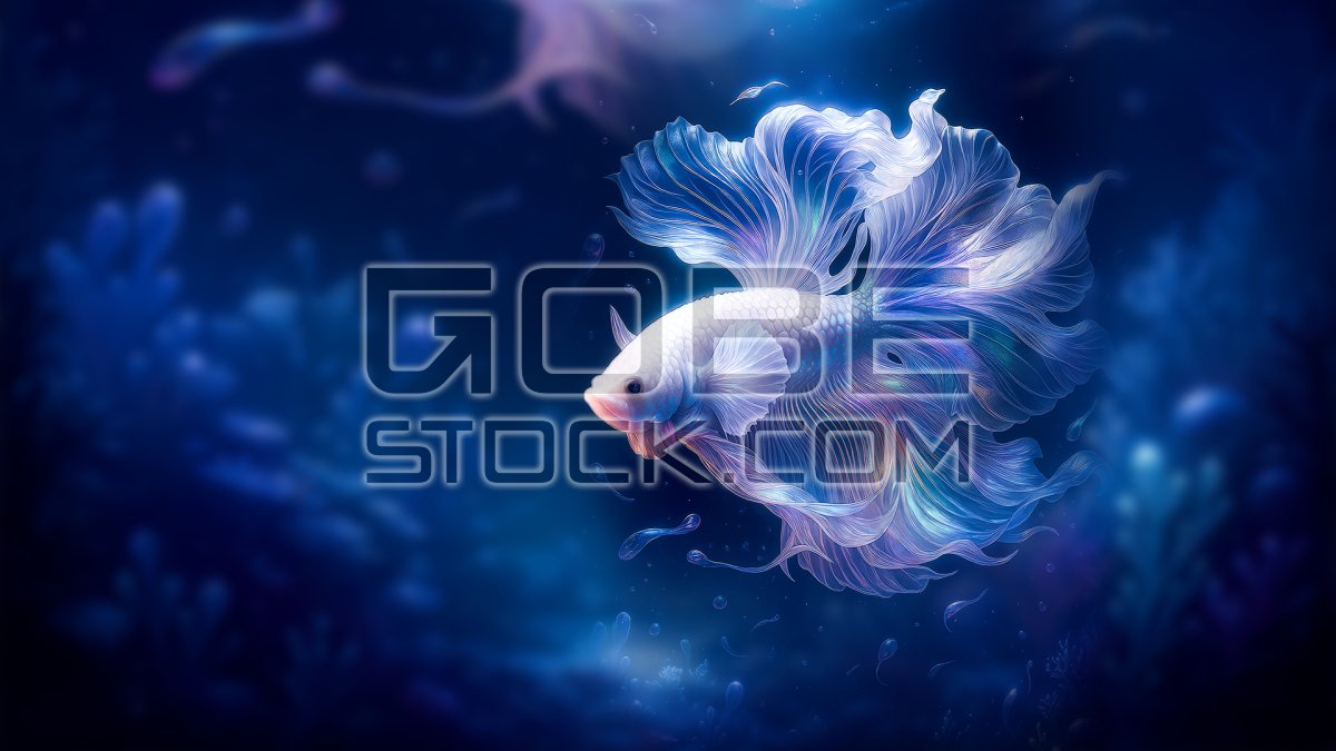Betta fish in water background