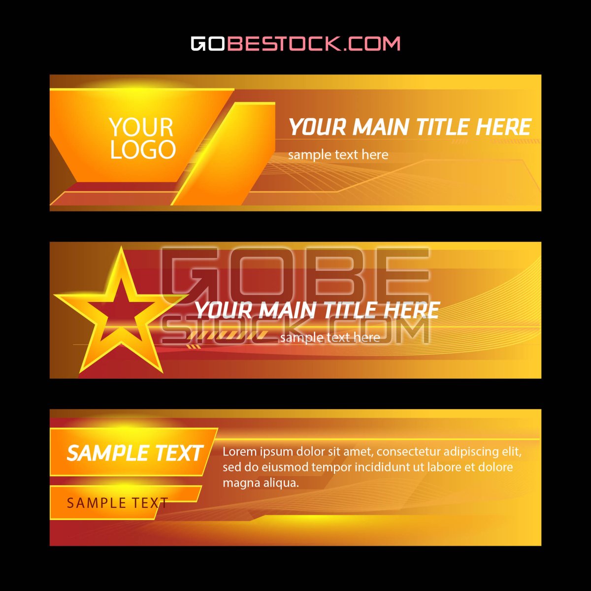 Banner template layout golden star