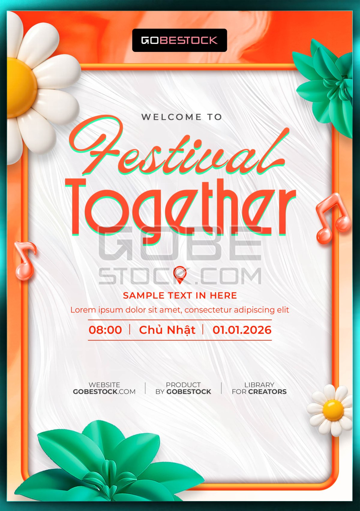 Invitation summer festival event template