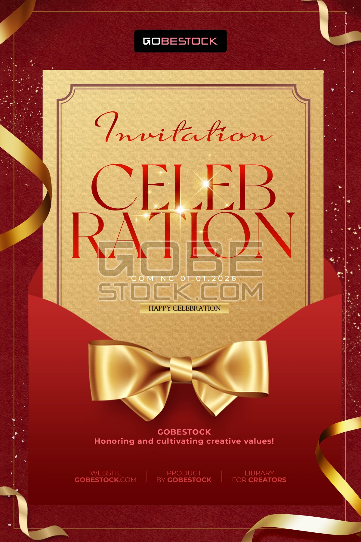 Invitation template celebration luxury