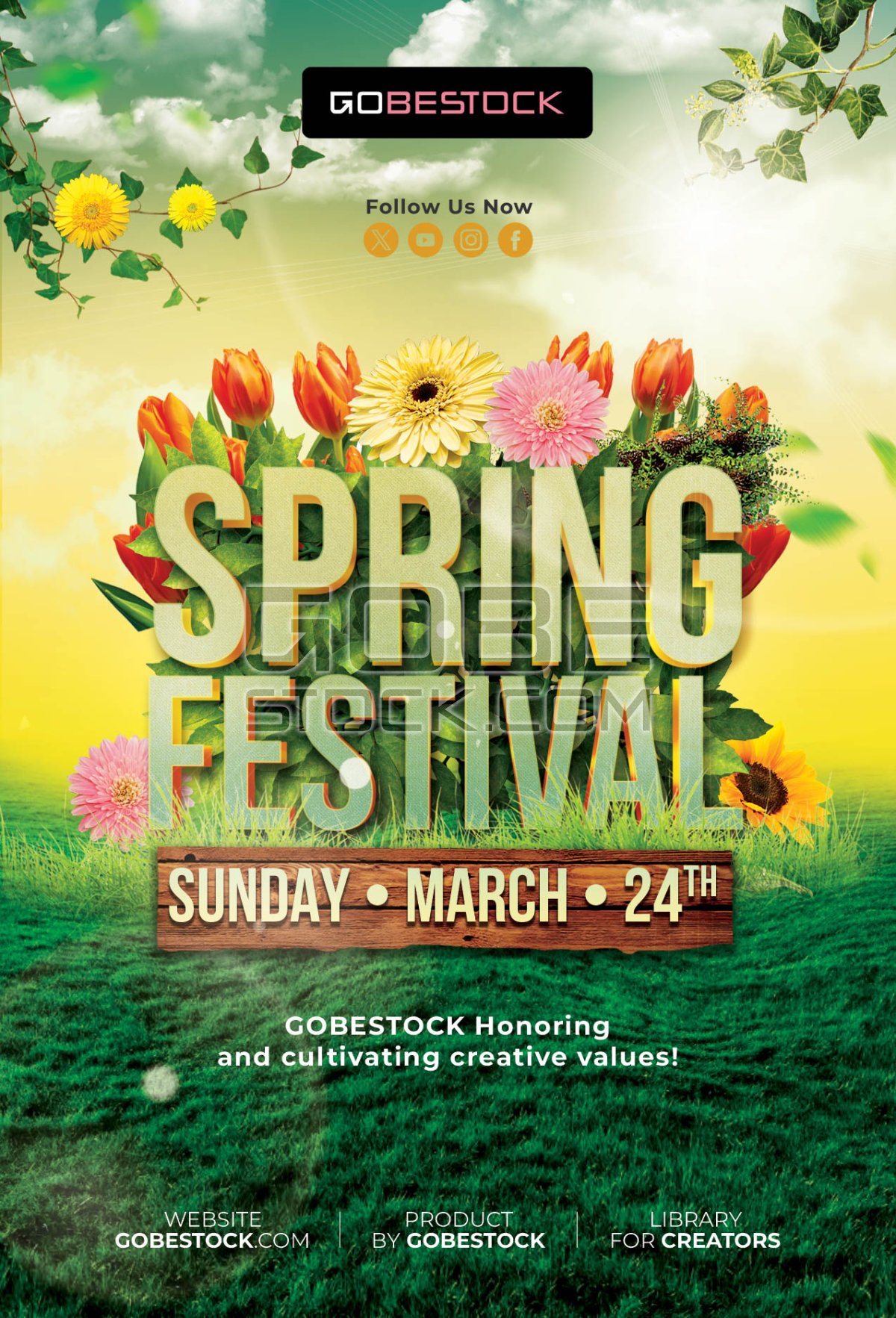 Invitation template spring festival
