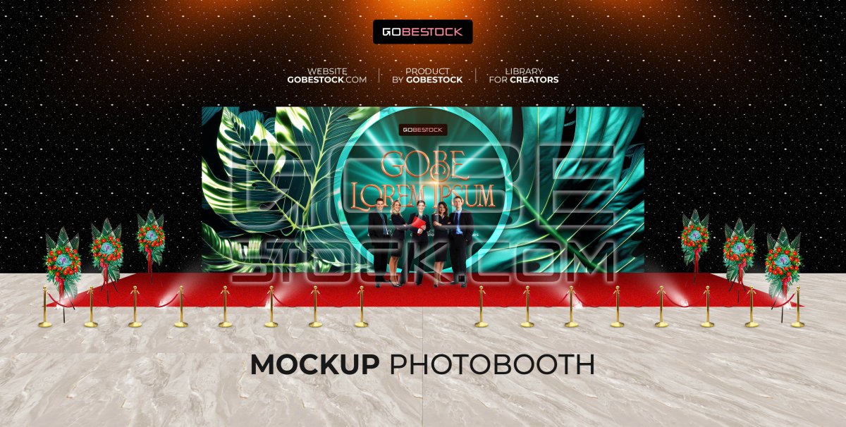Mockup photobooth backdrop event