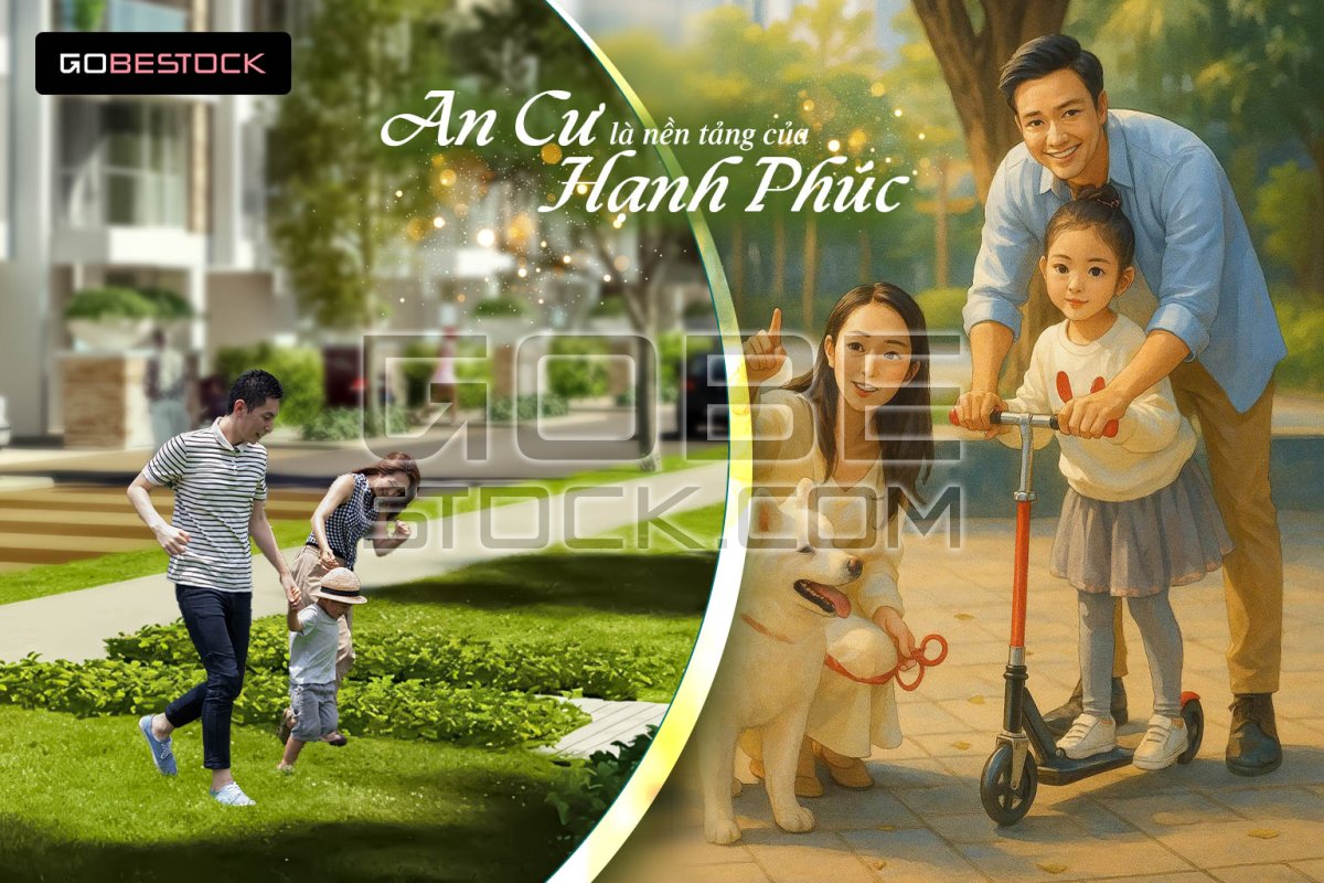 Post real estate family in park