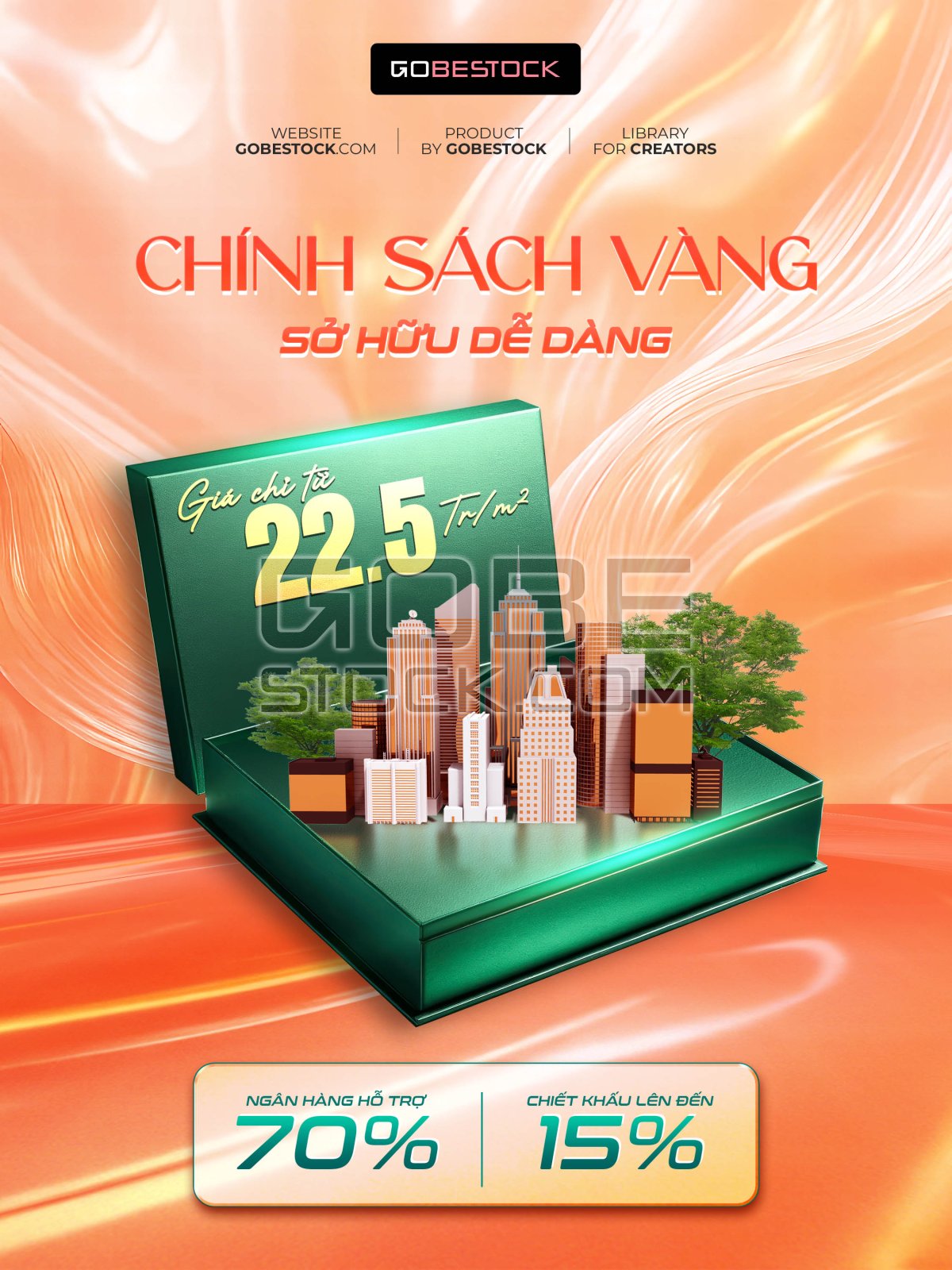 Poster social real estate treasure box city