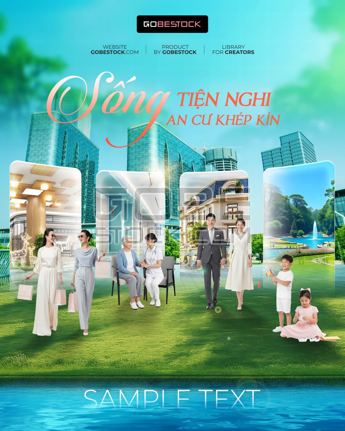 Poster real estate family and social welfare facilities