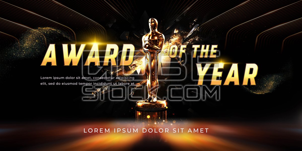 Poster award golden trophy celebrate 13