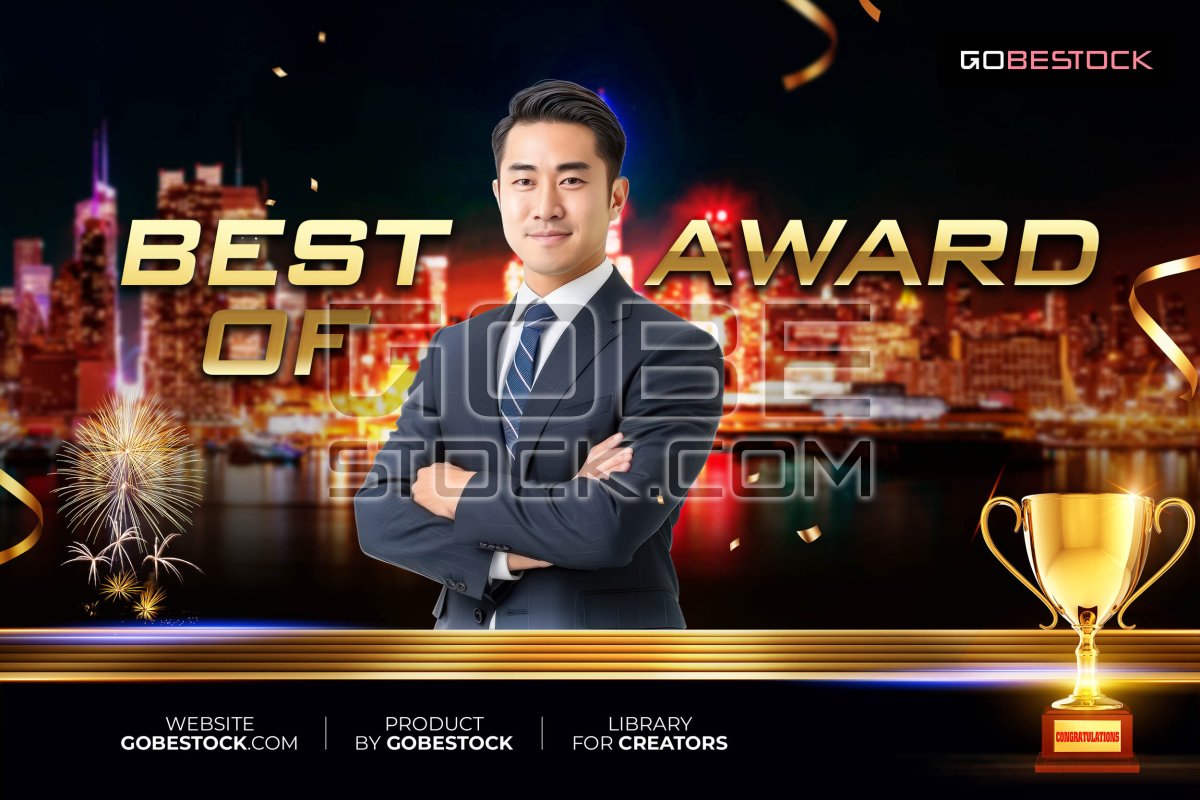 Poster award celebrate business night city