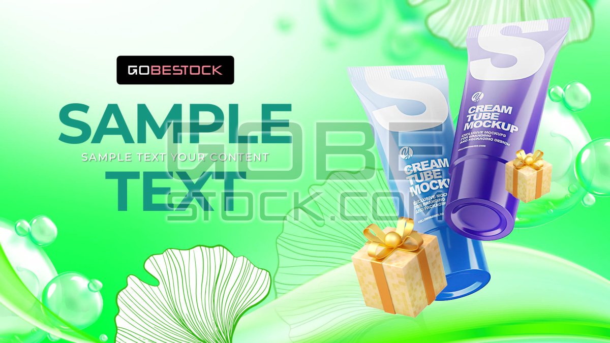 Poster background demo cosmetics on podium 02