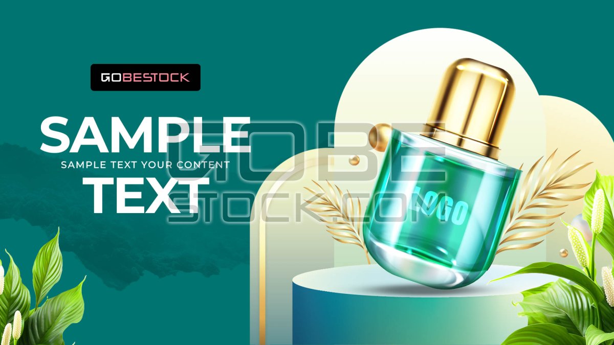 Poster background demo cosmetics on podium 05