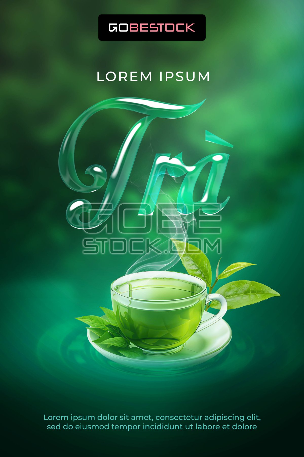 Poster template green tea 01