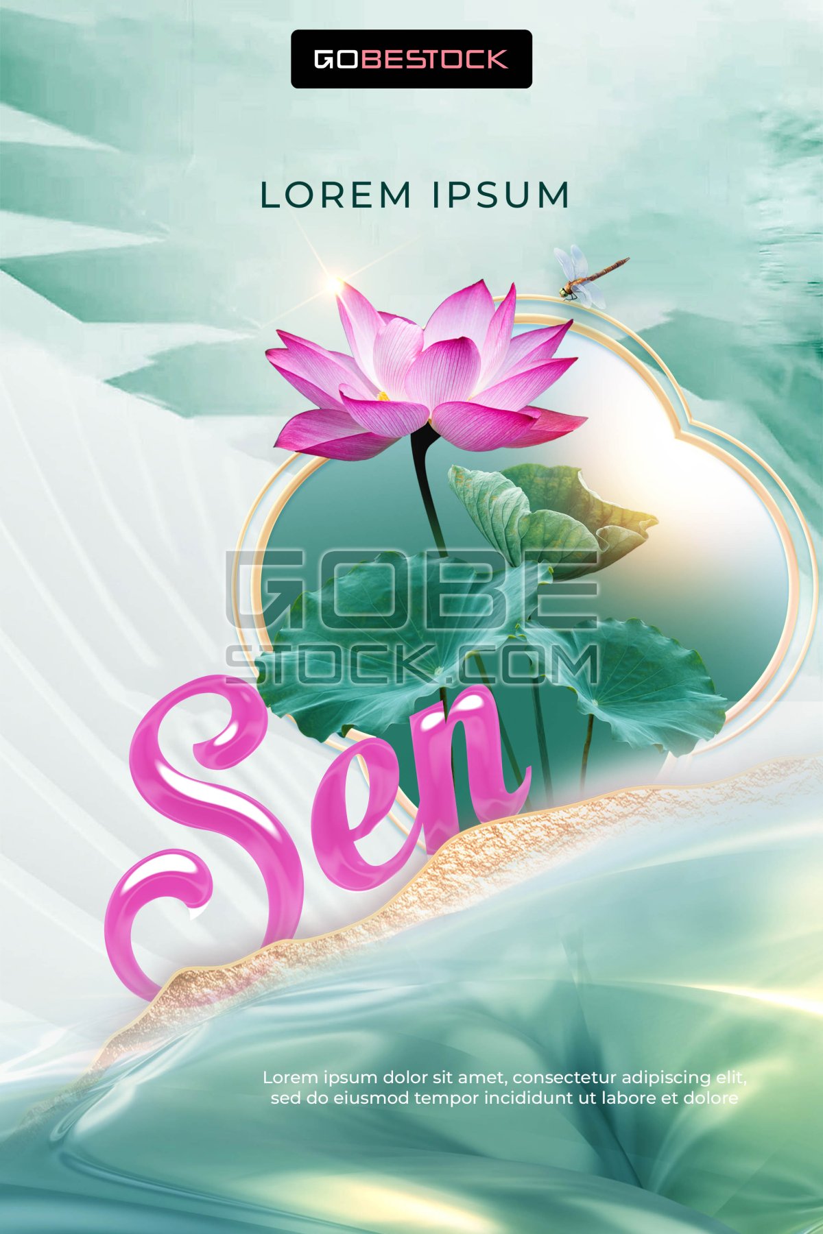 Poster template tea lotus 01