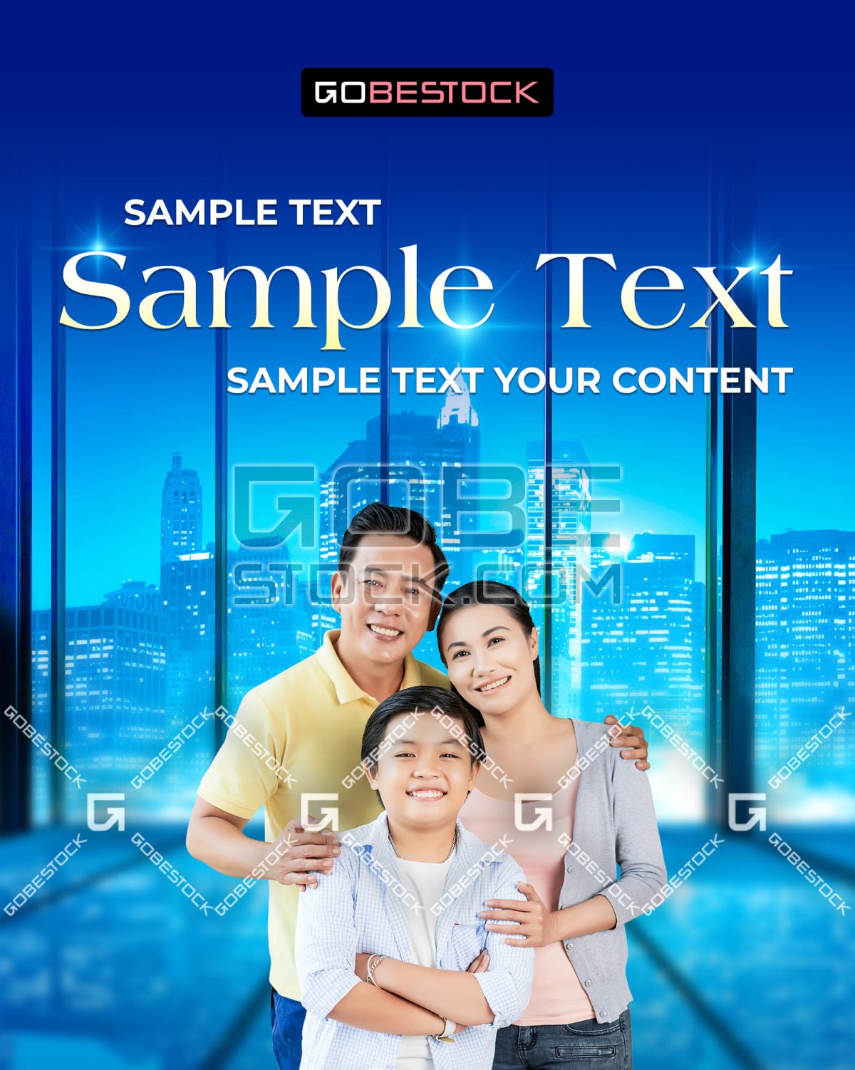 Poster template family city real estate 02