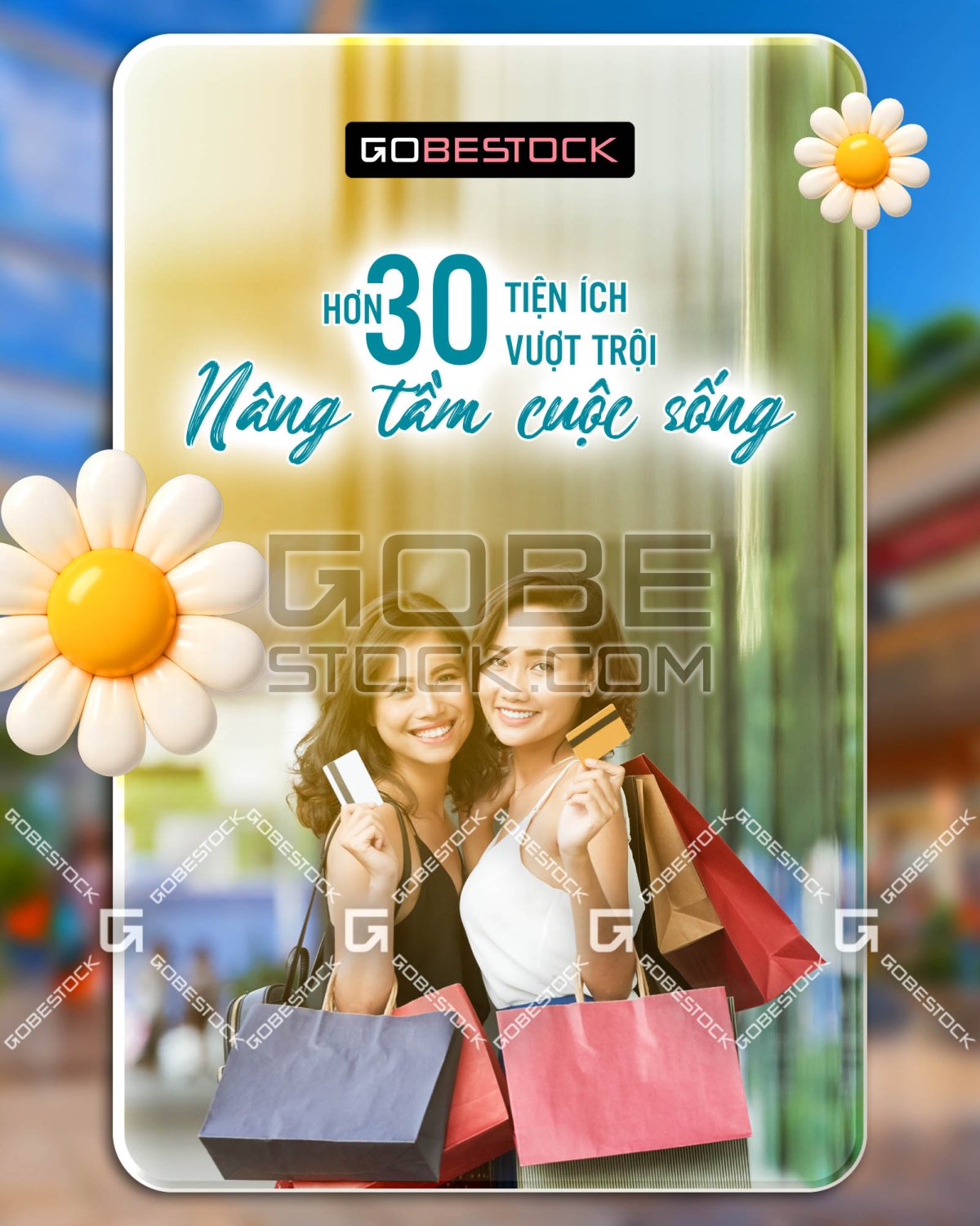 Poster template go to shopping