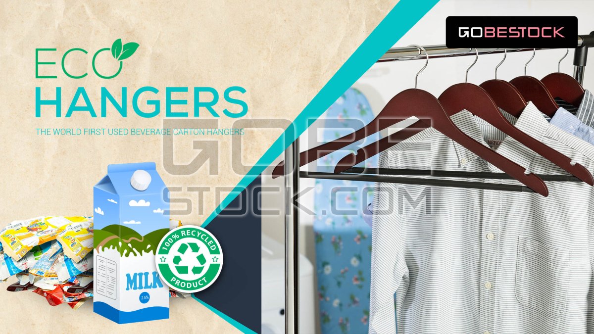 Poster recycled products milk clothes hanger 02