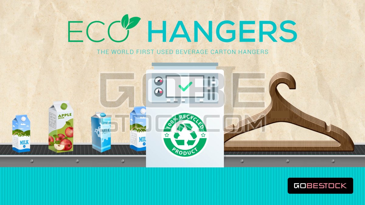 Poster recycled products milk clothes hanger 03