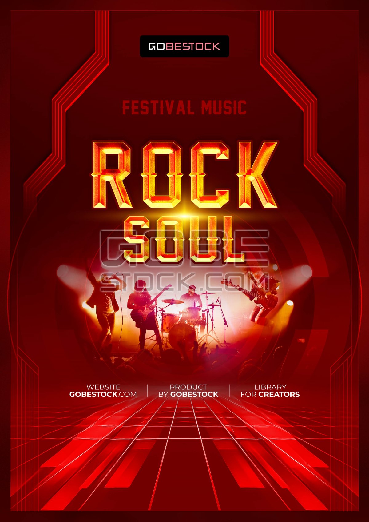 Poster template rock show music concert