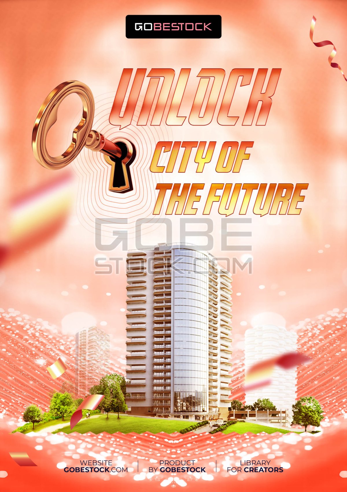 Poster template unlock business city