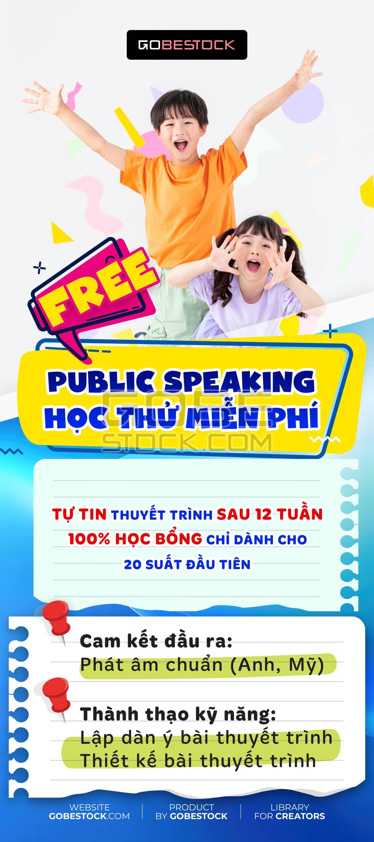 Standee template learning english