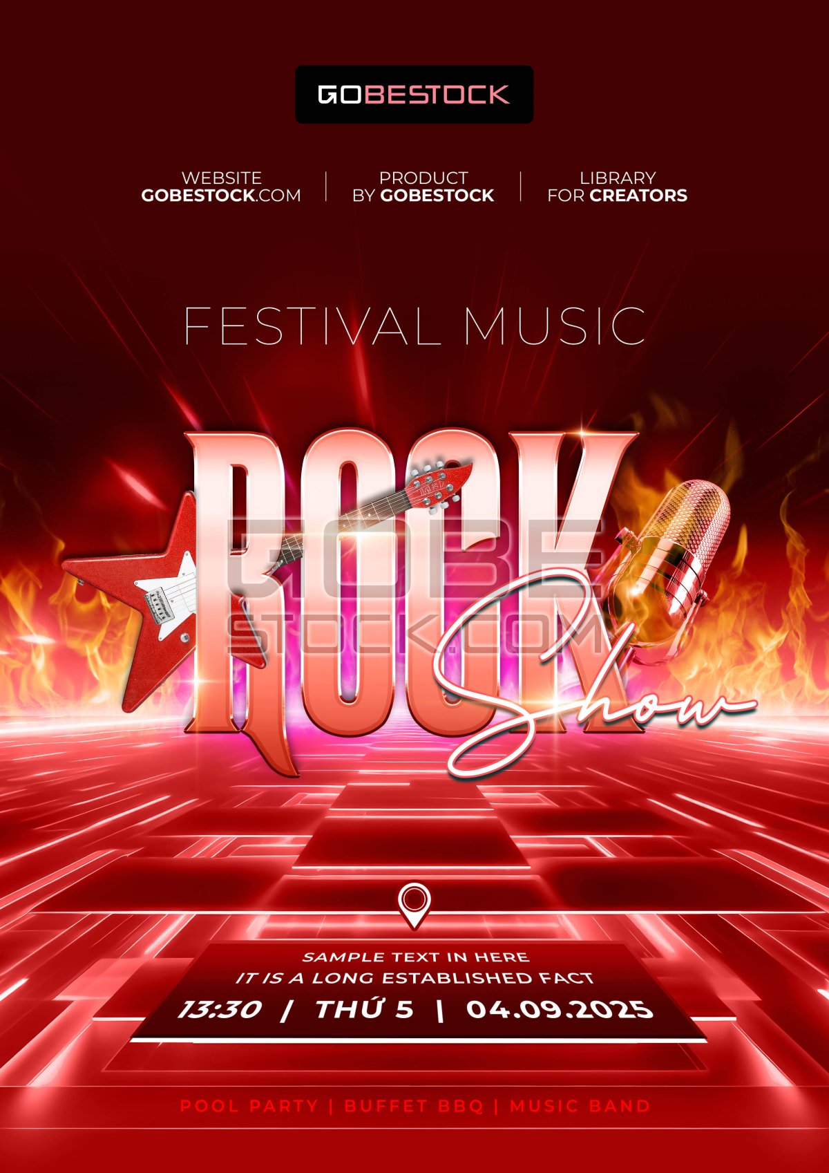 Template invitation festival music event