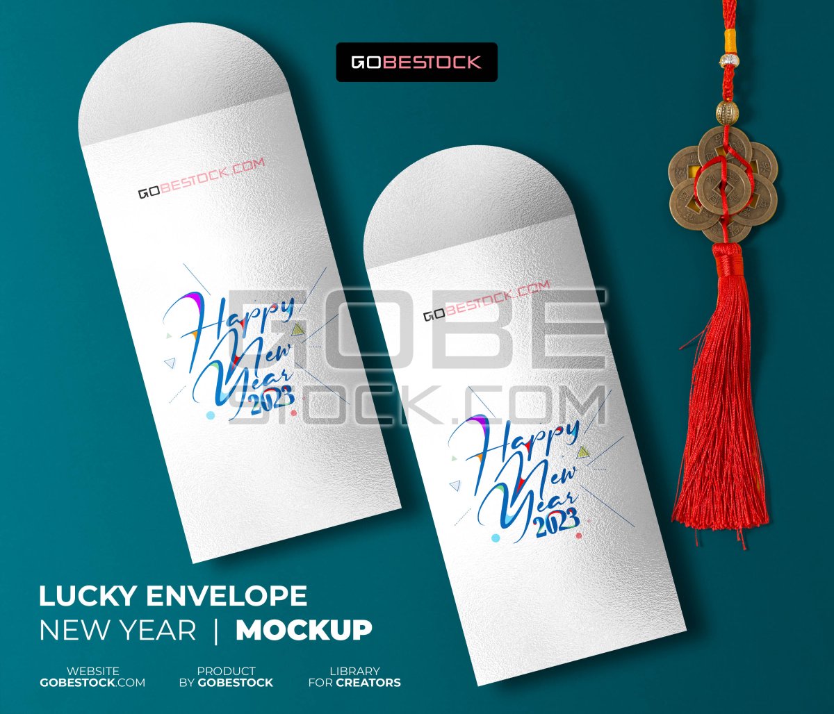 Lucky envelope lunar new year mockup
