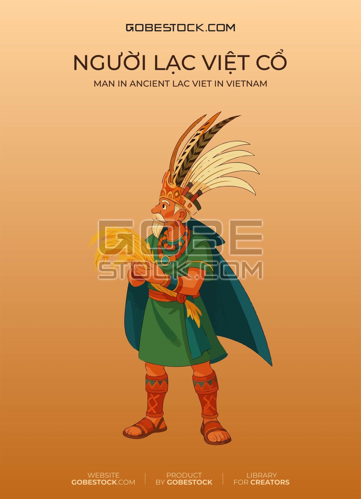 Man in ancient Lac Viet in Vietnam