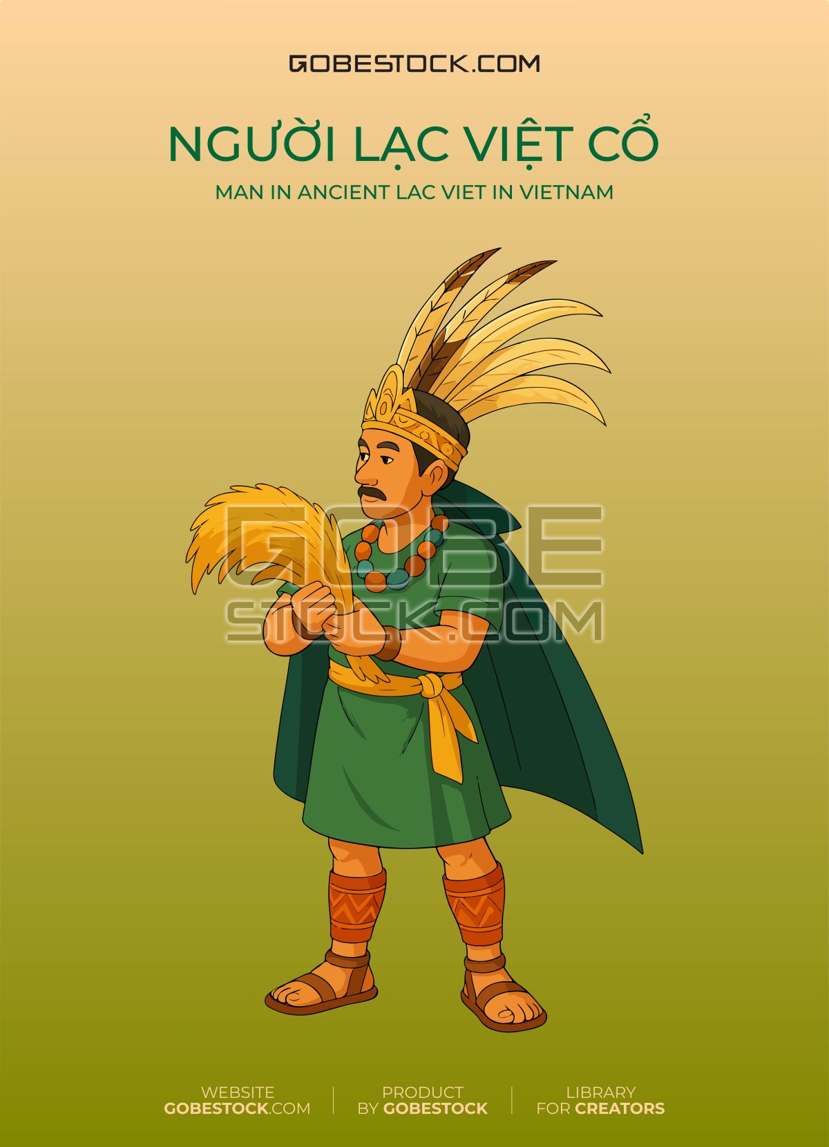Man in ancient Lac Viet in Vietnam