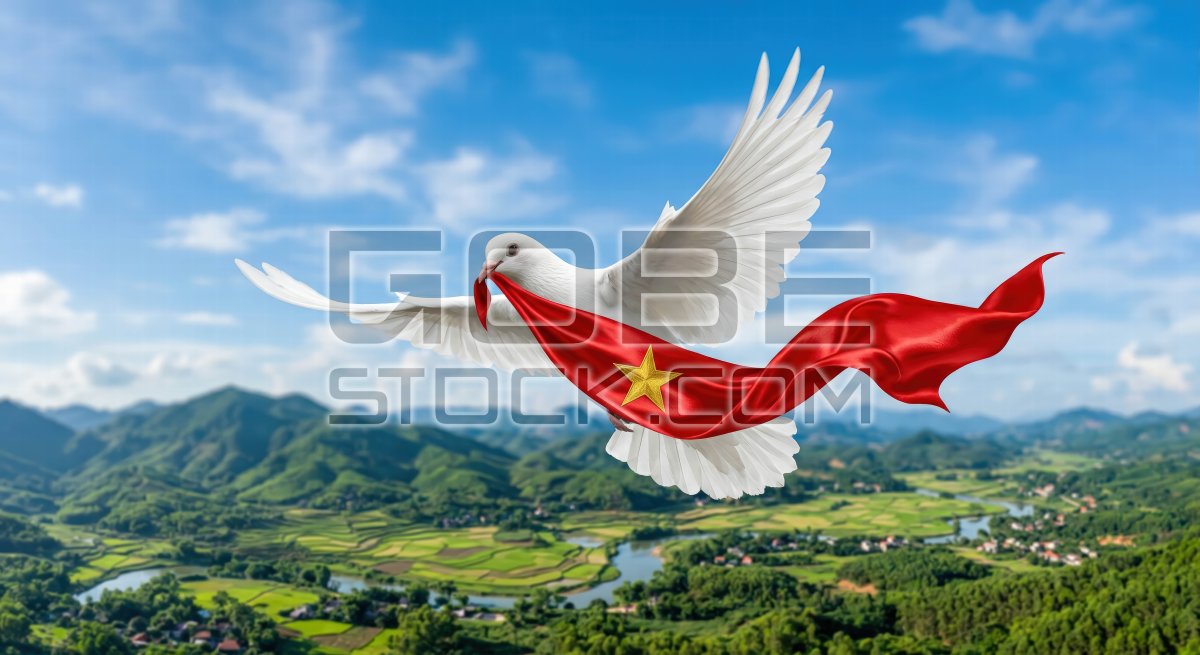 Doves and the Vietnamese flag