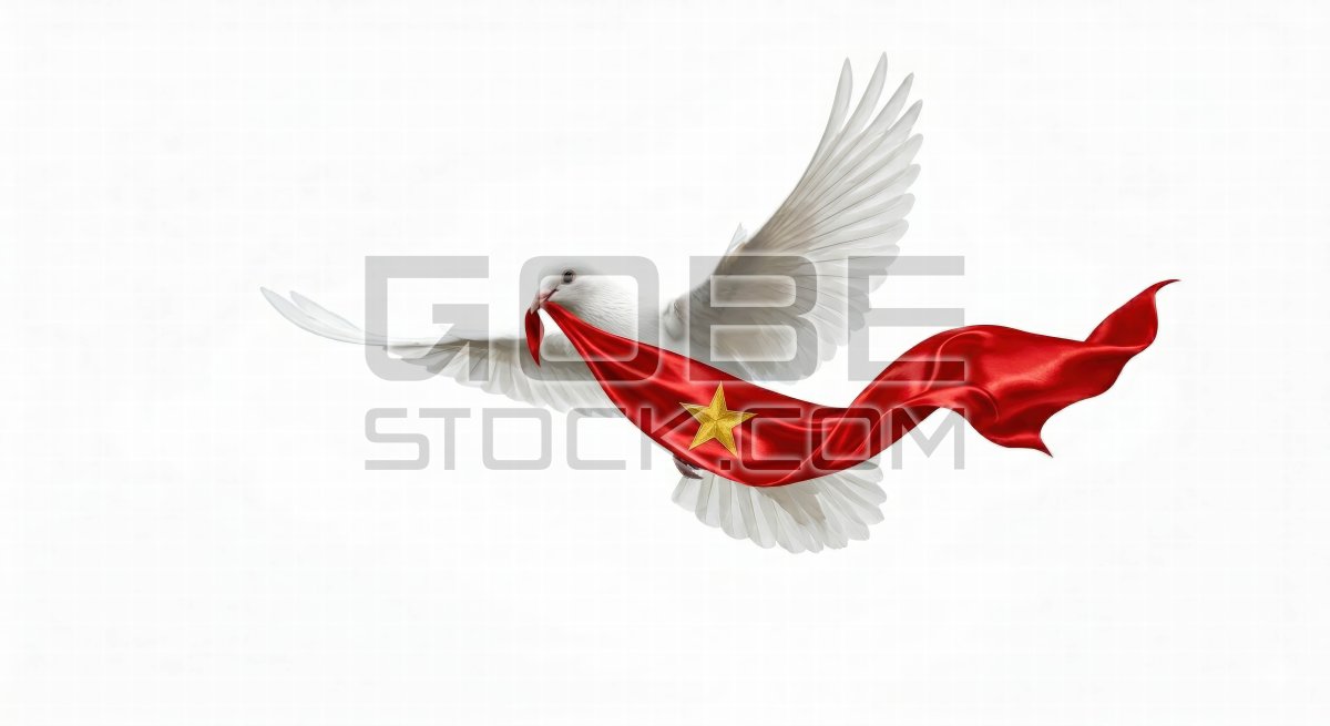 Doves and the Vietnamese flag