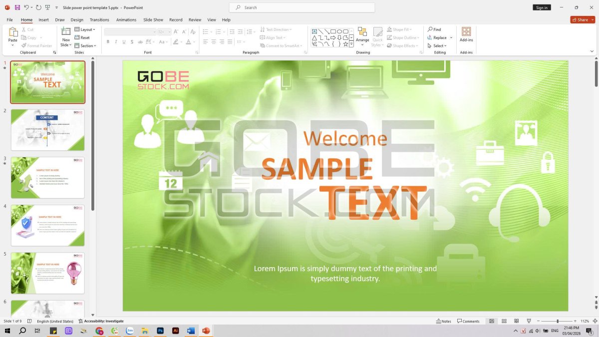 Slide power point template