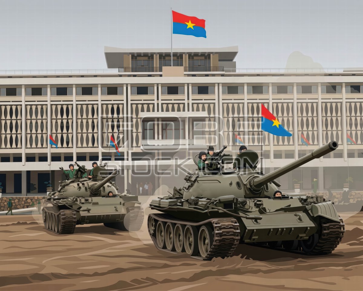 Tanks in Dinh Doc Lap Independence Palace Viet Nam