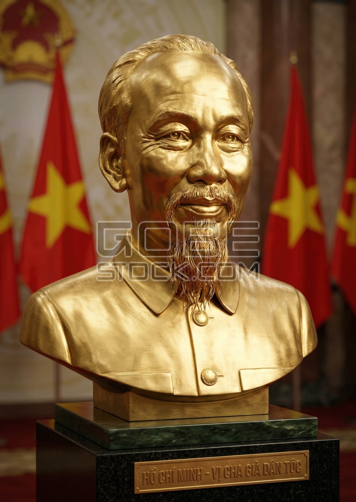 Golden statue of President Ho Chi Minh