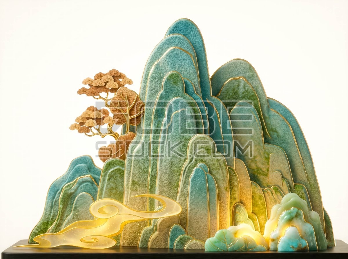 The artistic image of a mountain 3d