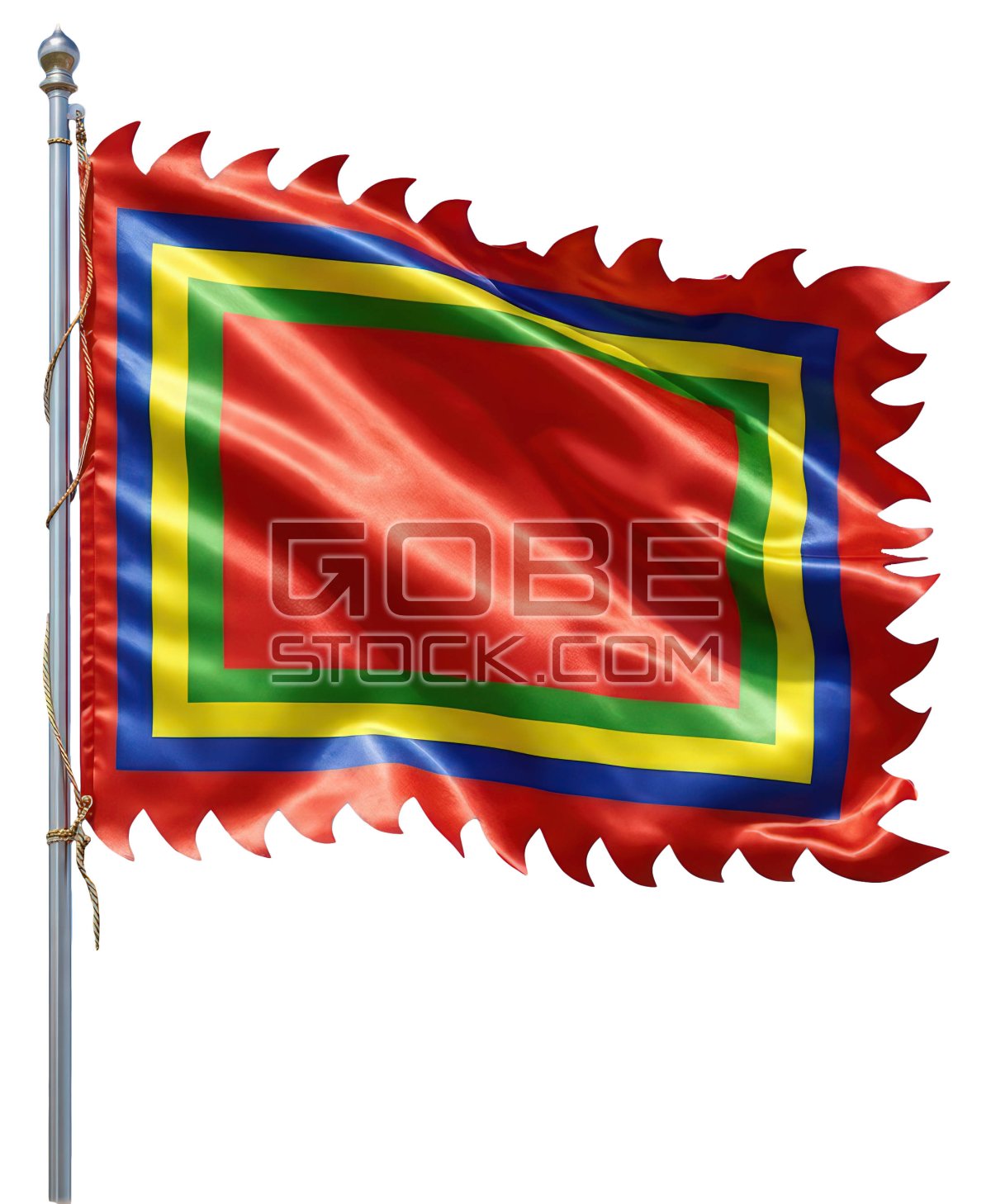 The traditional five-colored flag of Vietnam