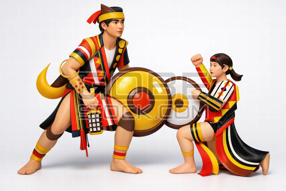 Vietnamese gong culture 3d